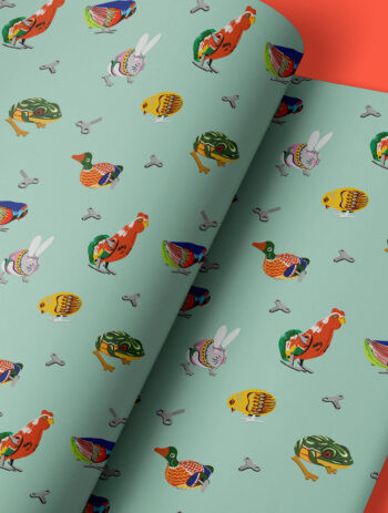 Papier cadeau - Nostalgie - Set de 3 feuilles