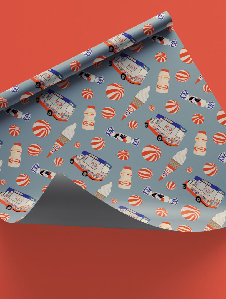 Papier cadeau - Souvenirs d'enfance - Set de 3 feuilles