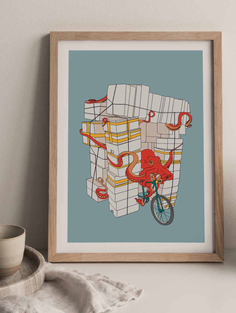 Illustration, tirage limité - Série poulpe 03 - Local delivery
