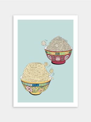 Illustration, tirage limité - Série nouilles 01 - Battle of the noodles