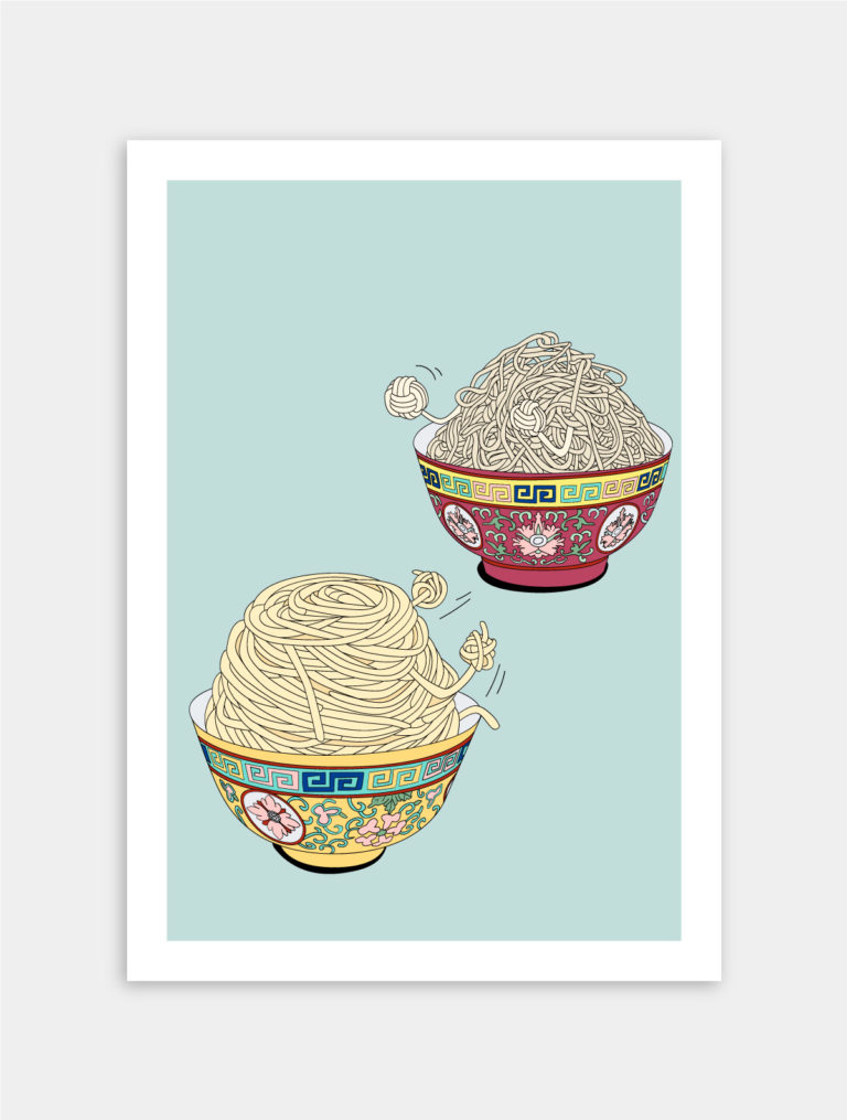 Illustration, tirage limité - Série nouilles 01 - Battle of the noodles