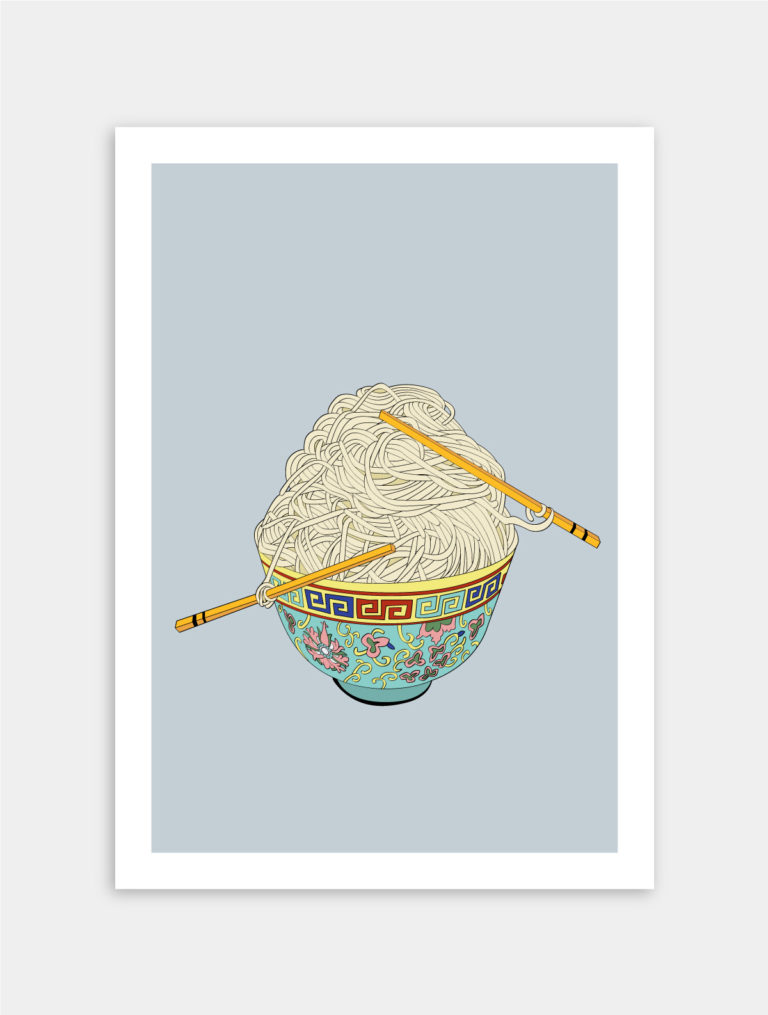 Illustration, tirage limité - Série nouilles 02 - Dream of being Bruce