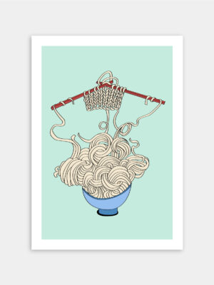 Illustration, tirage limité - Série nouilles 03 - The noodles that got cold