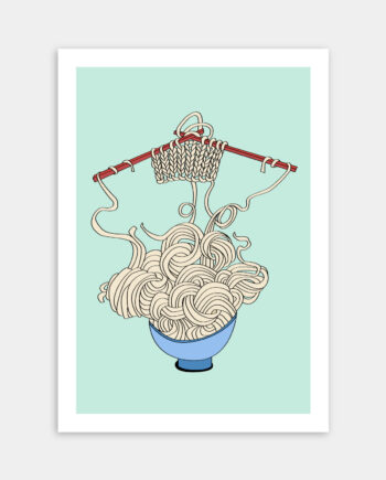 Illustration, tirage limité - Série nouilles 03 - The noodles that got cold