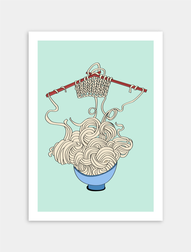 Illustration, tirage limité - Série nouilles 03 - The noodles that got cold