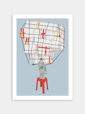 Illustration, tirage limité - Série polystyrène 01 - As strong as a tin robot