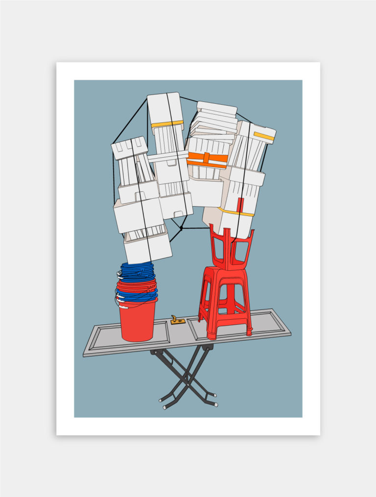 Illustration, tirage limité - Série polystyrène 03 - Balancing act