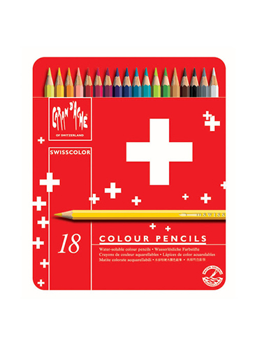 Caran d'ache - 18 crayons de couleur aquarellables SWISSCOLOR