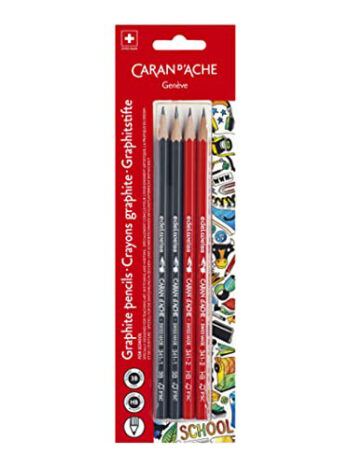 Caran d'ache - Pack de 2 crayons graphite HB et 2 3B