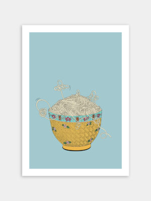 Illustration, tirage limité - Série nouilles 04 - Tying the knot