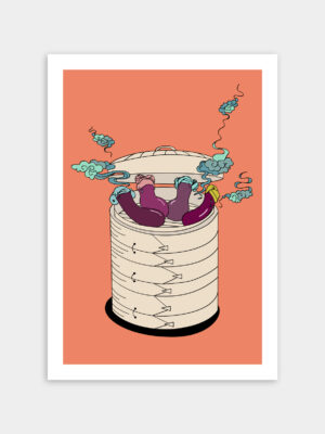 Illustration, tirage limité - Série vapeur 01 - The bath house
